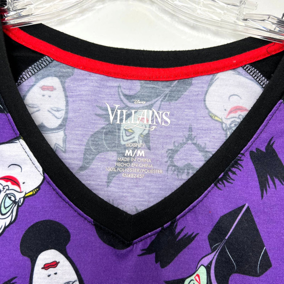 Disney Villains quarter sleeve sleep shirt size M - Picture 3 of 3